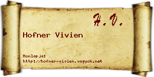Hofner Vivien névjegykártya